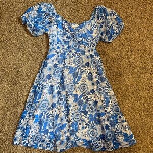 Blue floral dress